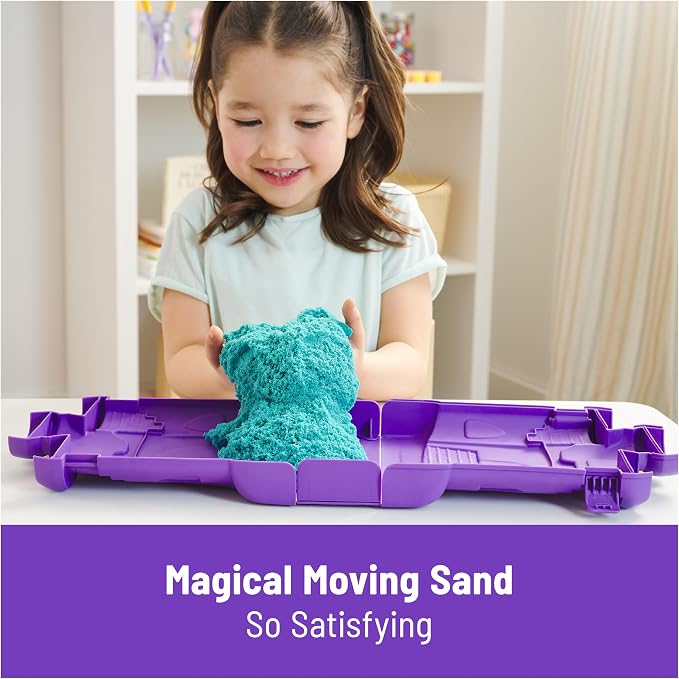 Kinetic Sand, Castle Case with 1lb Teal Play Sand & Storage Container, Sensory - Image 8
