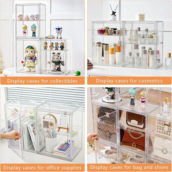 Amllas Acrylic Display Case for Collectibles, Stackable Clear Storage Box/Bins - Image 6