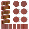 55PCS 4 x 36 Inch Alumina Sanding Belts (80/120/150/240/400 Grits) with 6 Grits 6-Inch Self Stick No Hole Sanding Disc for Aluminum Oxide Sanders, Sandpaper for Wood Metal Stainless Steel