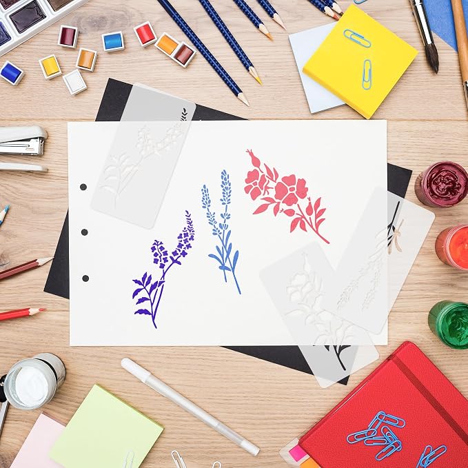 Stencils for Painting, Botanical Flower Patterns for Furniture & Walls - Image 4