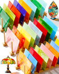 FIVEIZERO 24 Sheets Stained Glass 4x6 Inch – Rainbow Stained Glass Sheets by FIVEIZERO