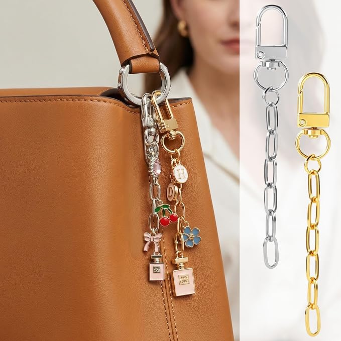 20pcs Keychain Making Kit, Key Ring Swivel Snap Hook Chains, Alloy Extender - Image 4