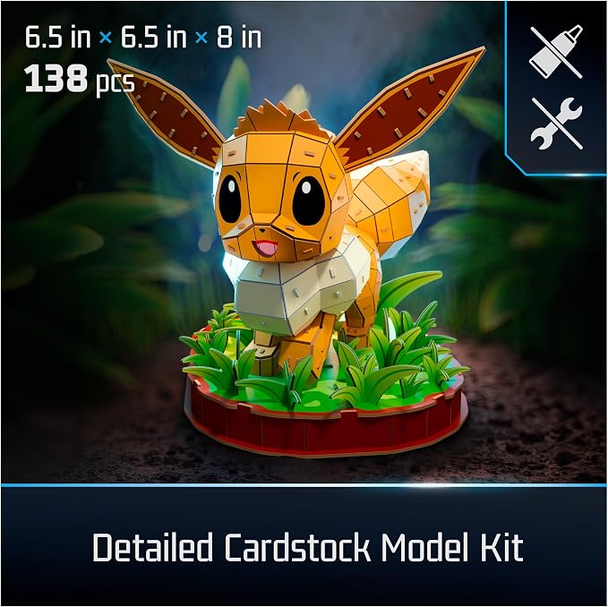 4D Build Pokémon Eevee 3D Puzzle Model Kit, Desk Décor, Shelf Display - Image 2
