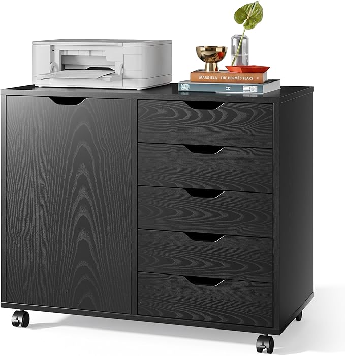 DEVAISE Mobile File Cabinet, 5-Drawer Wood Storage Chest by DEVAISE