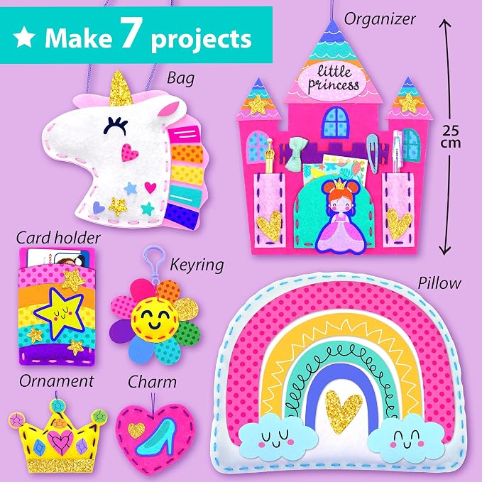 KRAFUN Princess & Unicorn Sewing Kit - Image 3