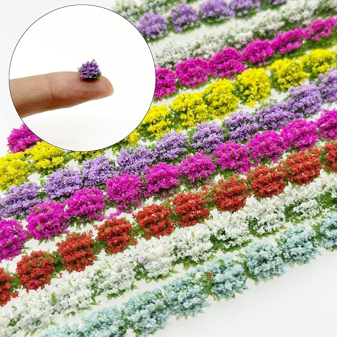 Woohome 12 PCS Flower Cluster Model, Static Grass Model Grass Tufts Set - Image 5