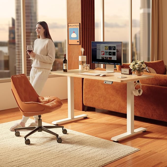 FEZIBO Standing Desk, 48 × 24 Inches Electric Height Adjustable, Sit and Stand - Image 2