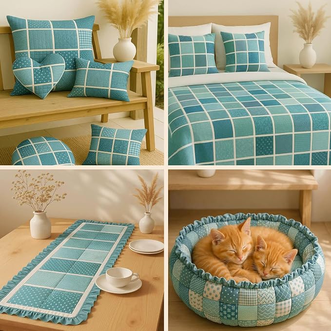 Cotton Satin Patchwork Fabric Panel – 35 Designs, 20×20 cm Squares, Single - Image 9