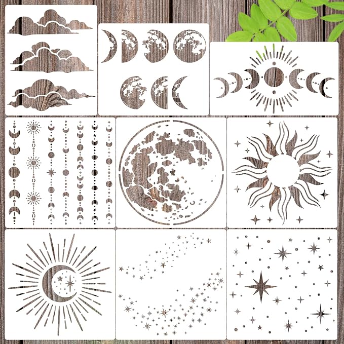 Moon Stencils for Painting Star Stencil Reusable Sun Clouds Stencils for by SUNVERSE