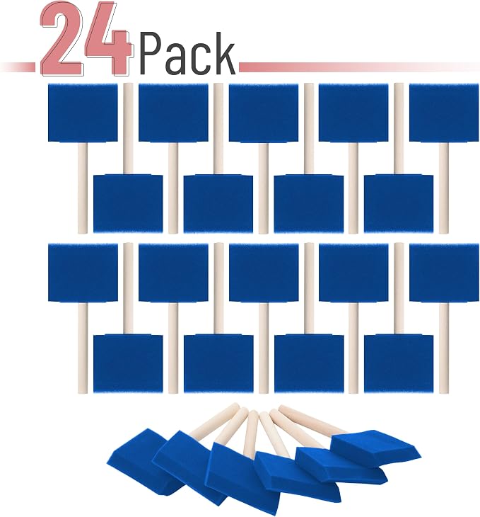 Bates 3-Inch Foam Paint Brushes, 24 Pack - Image 2