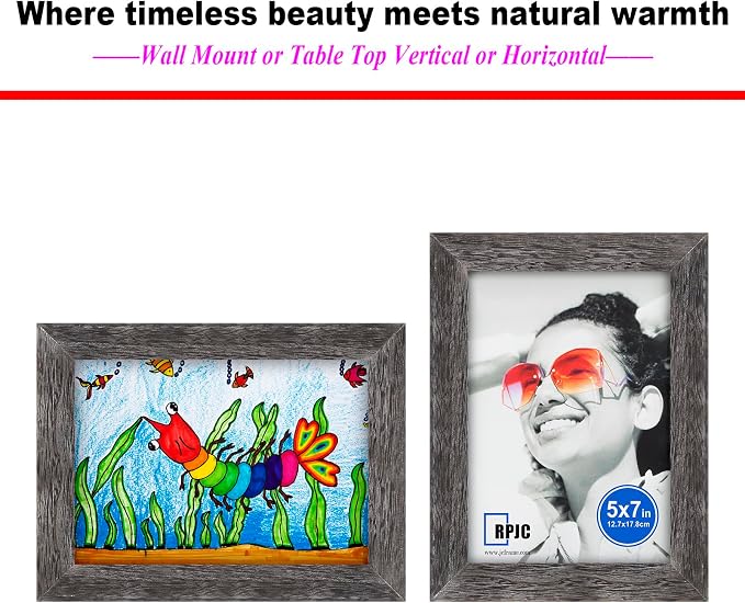 RPJC Solid Wood Picture Frame 5x7 – Real Wood Frame - Image 5