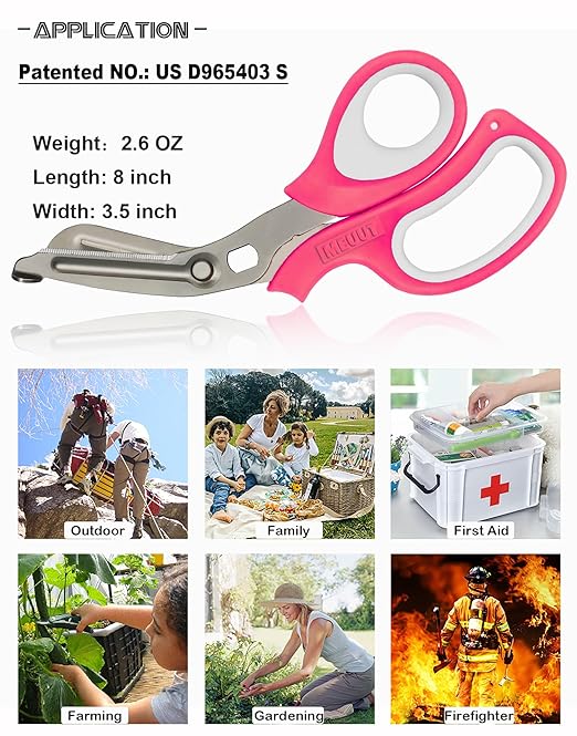 MEUUT 2 Pack Medical Scissors Titanium-coated Trauma Shears -8 inch Heavy Duty Bandage Scissor Surgical Grade Shears EMT Scissors for EMT Workers Doctors Nurses