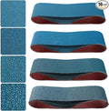 4x36 Inch Belt Sander Sanding Belts Kit 16 Pcs (4 Each of 40/60/80/120 Grits), Zirconia Belt Sander Paper Sanding Belts for Wood, Metal, Cars, and Furniture, 16-Pack