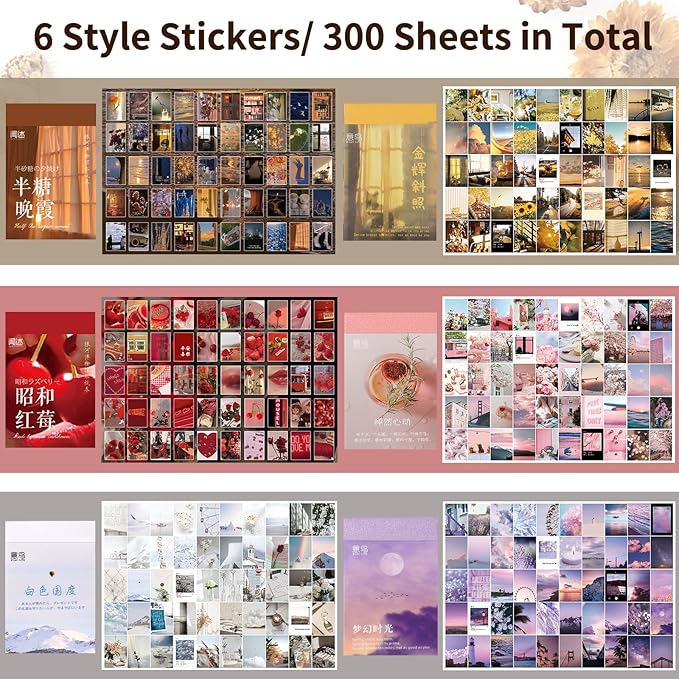 600 Pieces Washi Sticker Set, 12 Set Scrapbooking Diary Planner Album Diary - Image 3
