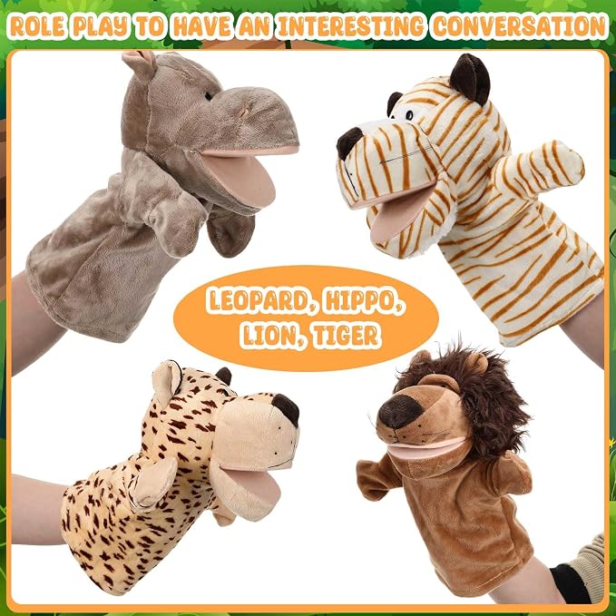 RoundFunny 4 Pcs Hand Puppet Animal - Image 4