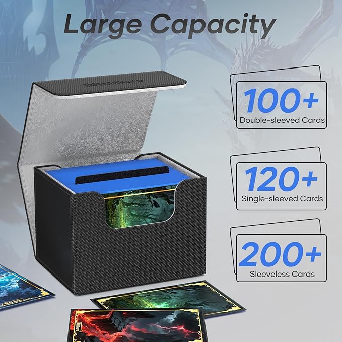Mlikero 4 Pack Card Deck Box, Commander Deck Box Holds 400+ Double-Sleeved Cards - Image 2