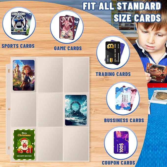3600 Pockets Trading Card Binder Sleeves, Baseball Card Sleeves Fit - Image 4