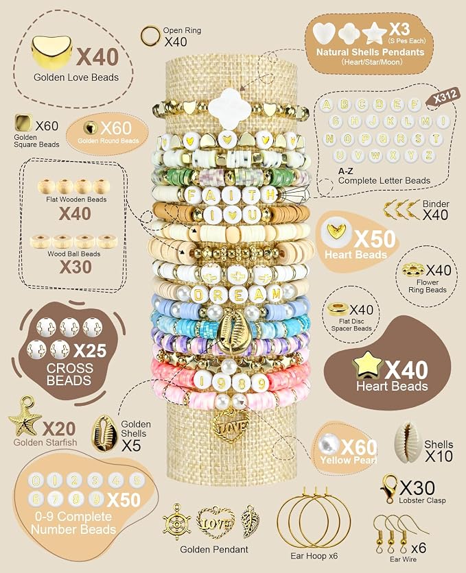 ClaBead 14000 Pcs Clay Beads Bracelet Making Kit - Image 4