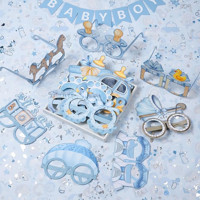 Pajean 32 Pcs Boy Baby Shower Party Decorations It's A Boy Baby Shower Themed - Image 4