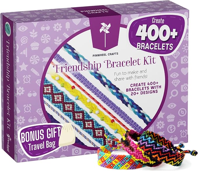 Pinwheel Crafts Friendship Bracelet Kit – DIY String Bracelet Making Kit by PinwheelCrafts