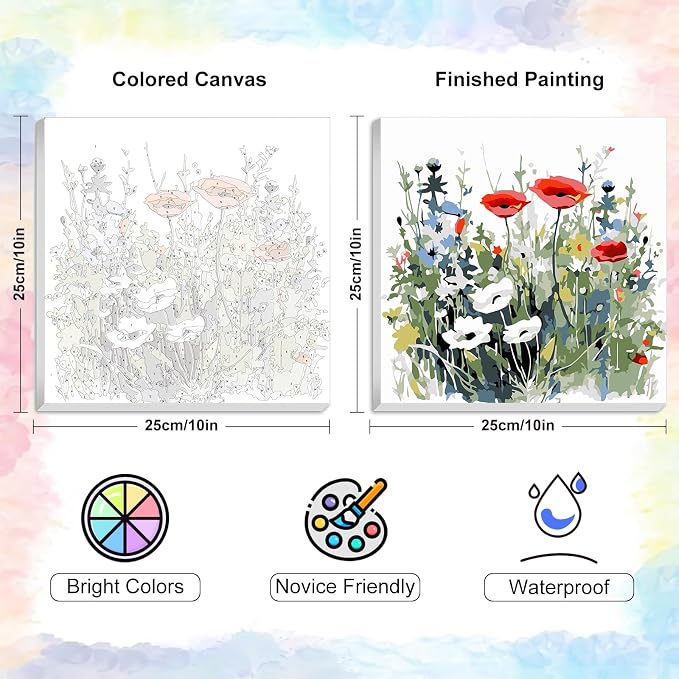 Yezavesu Flower Framed Paint by Numbers Kit - Image 3