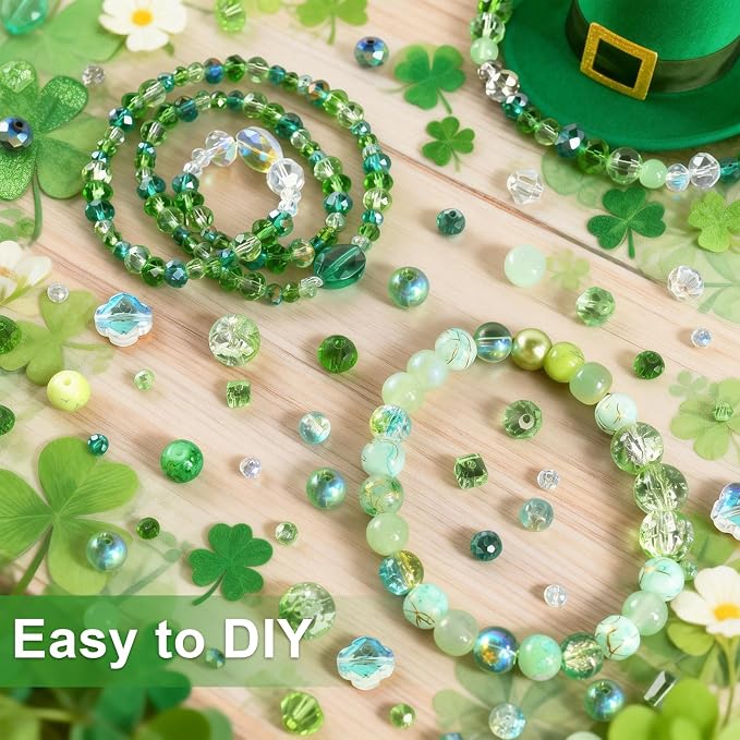 636pcs St. Patrick's Day Glass Beads - Image 8