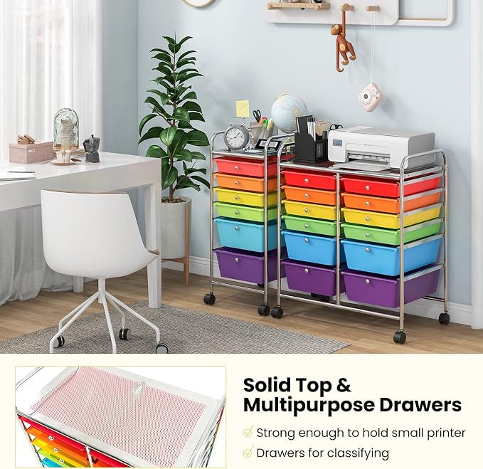 BECOMFORT 12-Drawer Rolling Cart - Image 7