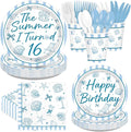 168 Pcs Summer 16th Seashell Birthday Party Decorations Serves 24 | Coastal by Greencian