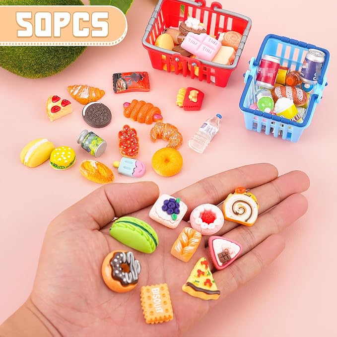 50Pcs Miniature Food Drinks Bottle Soda Pop Cans, Pretend Play Mini Kitchen - Image 2