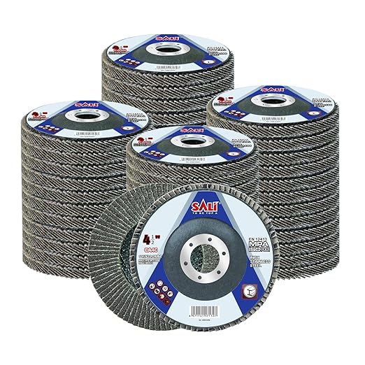 Sali 48 Pack Flap Disc 40 Grit 4.5" x 7/8-Inch Sanding Disc Bevel Type #29 Premium and Industrial Grade Angle Grinder Grinding Wheel High Performance Edge Grinding