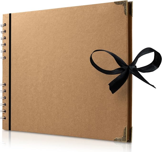 Bstorify Large Scrapbook Photo Albums 50 Pages Brown Thick Kraft Paper by Bstorify