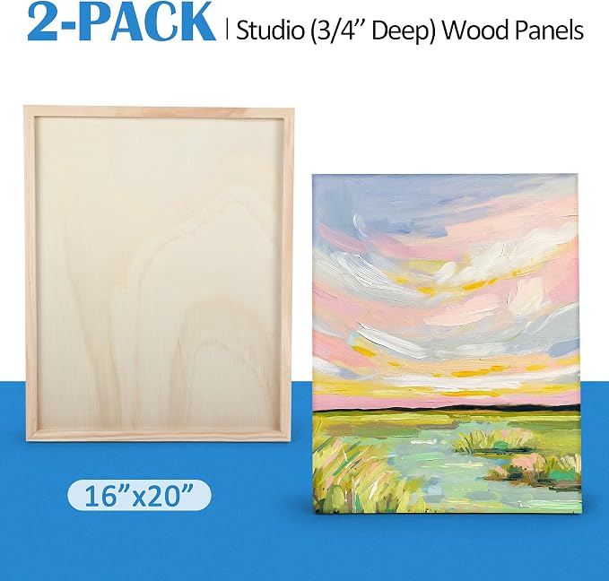 Falling in Art 2 Pack 16x20 Unfinished Birch Wood Panels Kit - Image 6