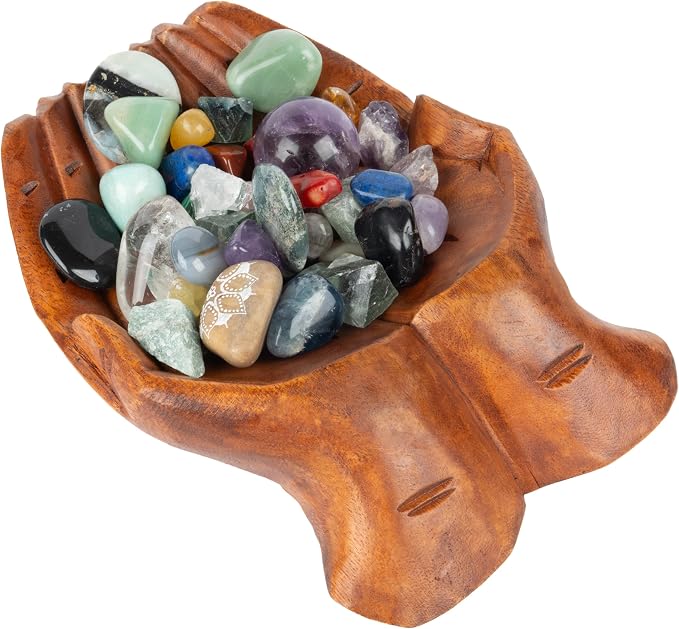 Carved Hands Offering Bowl by Curawood