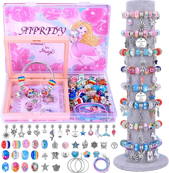 AIPRIDY Charm Bracelet Making Kit, Unicorn Mermaid Crafts Gifts Set Can by AIPRIDY