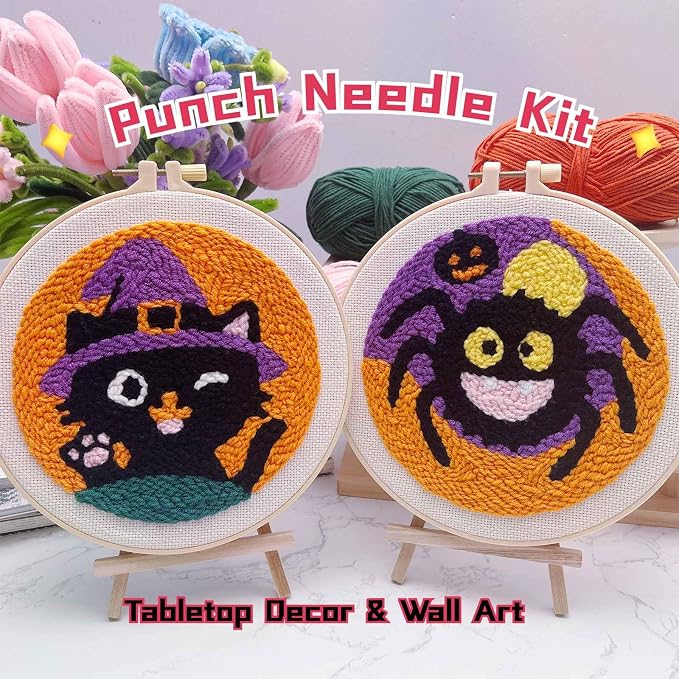 Halloween Punch Needle Kit for Adult Beginner, Easy Punch Embroidery Starter Set - Image 6