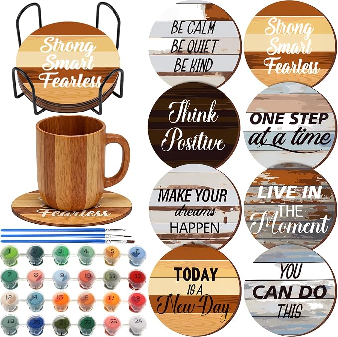 Reallnaive 8 Pcs Inspirational Paint by Numbers Kit by Unknown