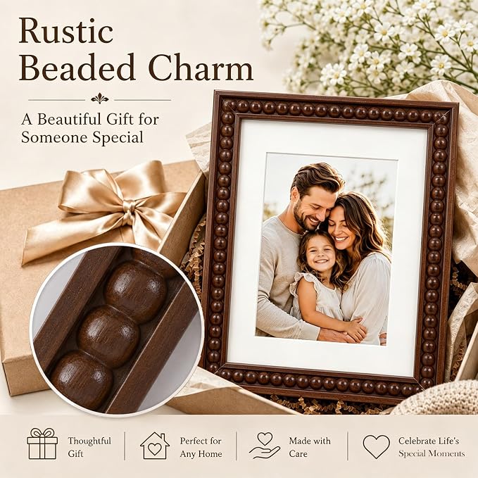 Solid Wood 11x14 Picture Frame Beaded Frame - Image 7