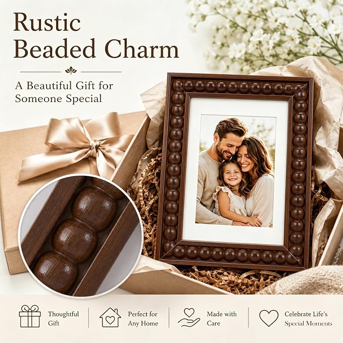Solid Wood 5x7 Picture Frame Beaded Frame - Image 8
