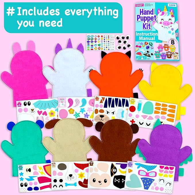 EZCRA Unicorn Hand Puppet Making Kit - Image 3
