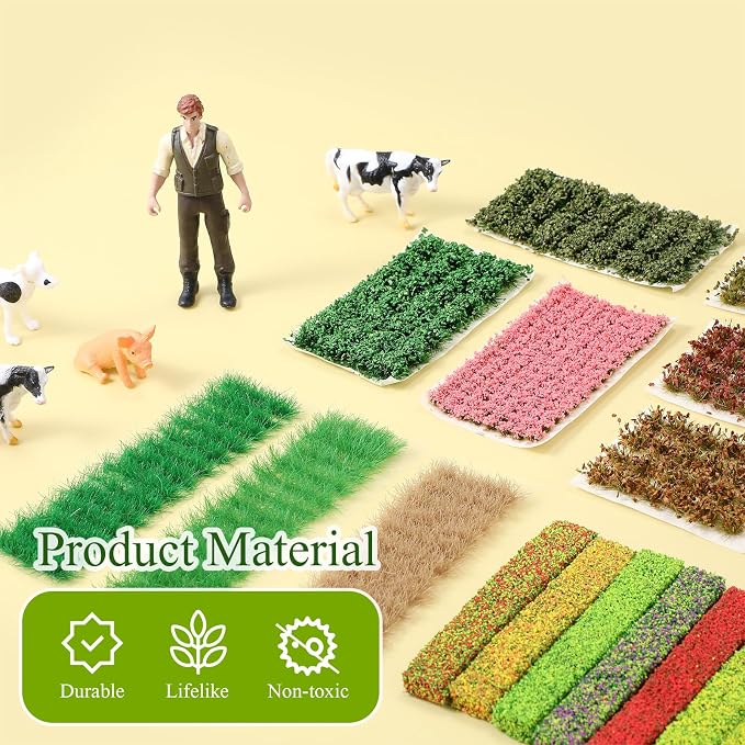 Redbaker 288 Pcs Static Grass Tuft Flower Cluster Vegetation Groups Self - Image 3
