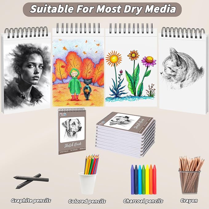 18 Pcs Sketch Book Bulk 9 x 12 In 720 Sheets Top Spiral Bound Sketch Pad - Image 3
