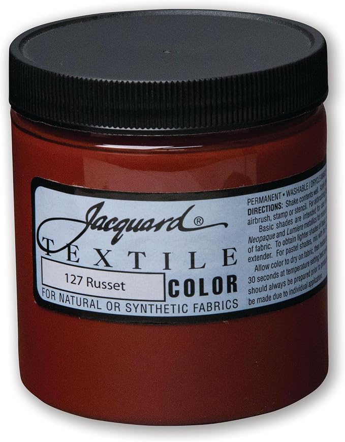 Jacquard Fabric Paint for Clothes - 8 Oz Textile Color Russet Leaves Fabric by Jacquard