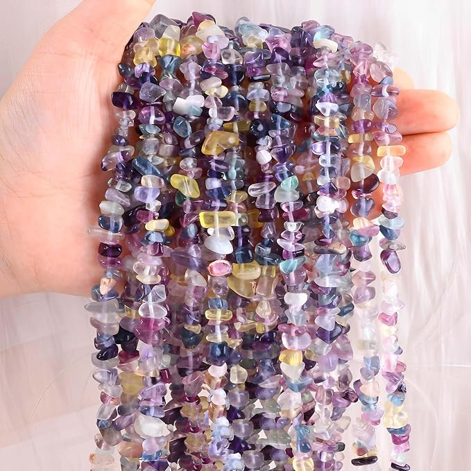 200pcs Natural Chip Stone Beads Gemstone Healing Crystal Loose Rocks Bead | - Image 3