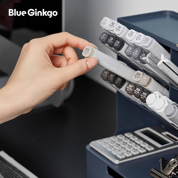 BLUE GINKGO Hive Desk Organizer – Vertical 6-Compartment, Full-drawer Storage – - Image 5