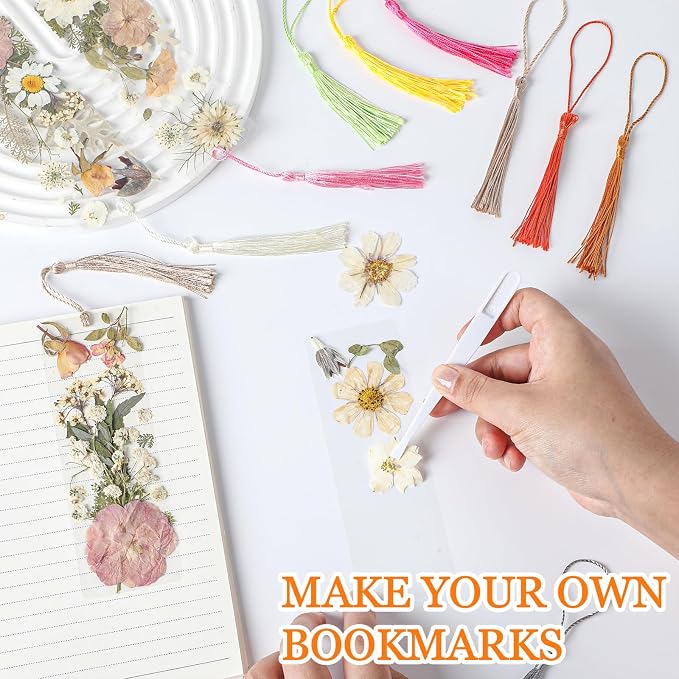 20 Sets Dried Flower Bookmark Making Kit Transparent Bookmark DIY Projects - Image 5