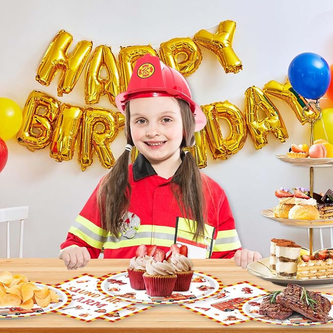 40Pcs Firetruck Birthday Party Decorations Firefighter Fire Truck Party - Image 6