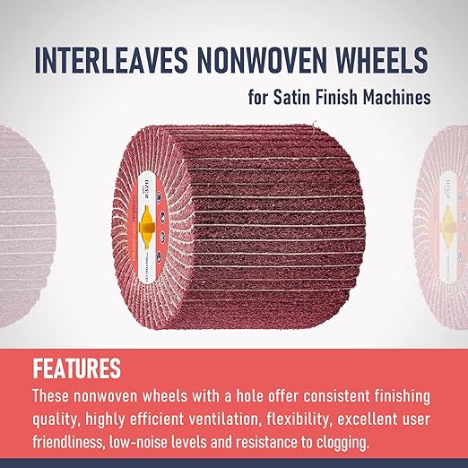 120x100mm Non-Woven Abrasive Flap Wire Drawing Polishing Burnishing Wheel for The Surface Treatment of Metal Products (320 GRIT with Sandpaper)