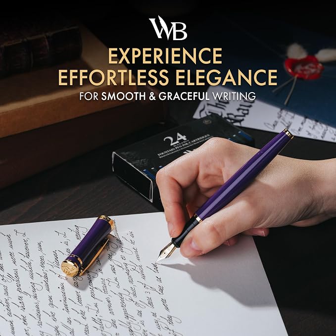 Wordsworth & Black Fountain Pen Set, Medium Nib, Includes 24 Ink Cartridges and - Image 2