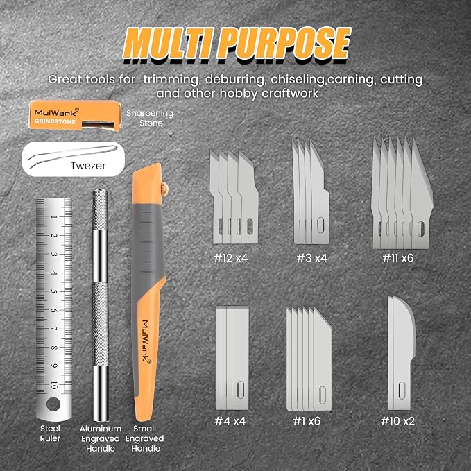 MulWark 32-Piece Precision Hobby Knife Set - Image 3