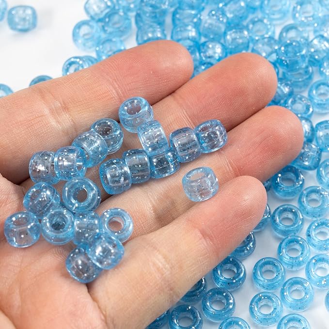 Gxueshan 1000 Pcs Acrylic Plastic White Pony Beads 6x9mm Bulk Kandi Beads - Image 4
